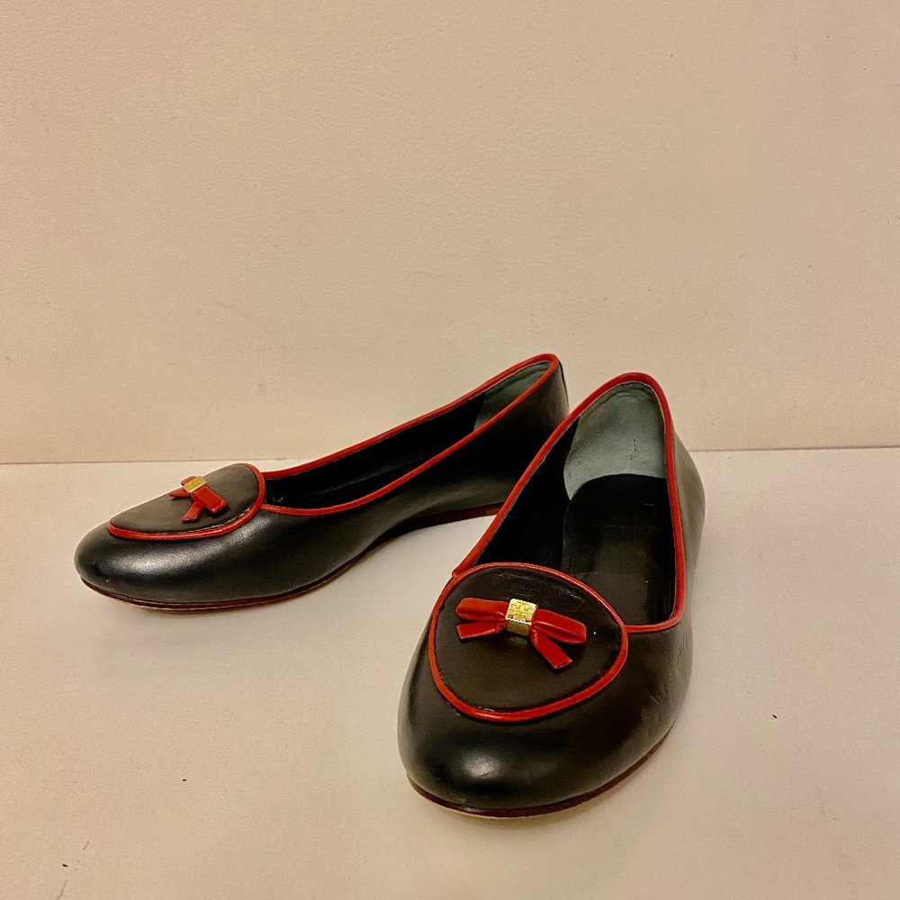 Tory Burch Black and Red Leather Flats Size 6 (36)